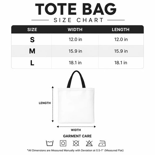Alabama Looks Good On Me Tote Bag - Size Chart
